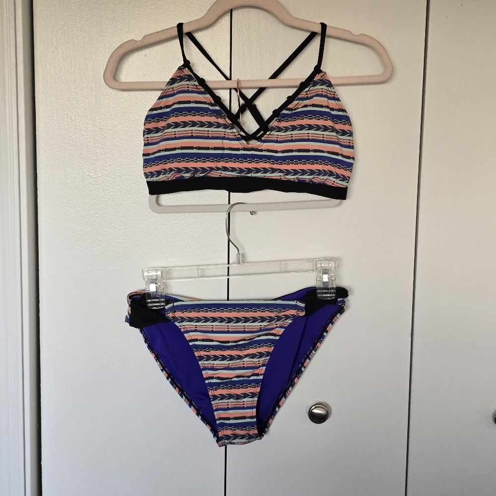 Athleta Colorful Stripped Bikini.